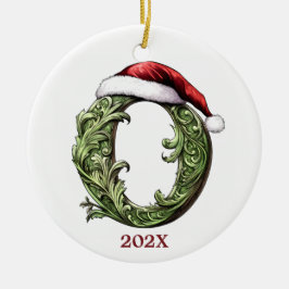Ornamento navideño monograma personalizado