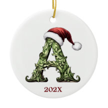 Ornamento navideño monograma personalizado