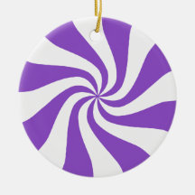 Ornamento navideño morado y blanco con candía de m