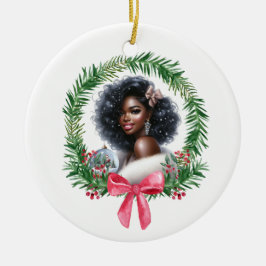 Ornamento navideño negro Chica