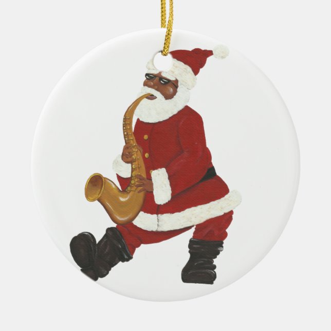 Ornamento navideño negro de Jazzy (Frente)