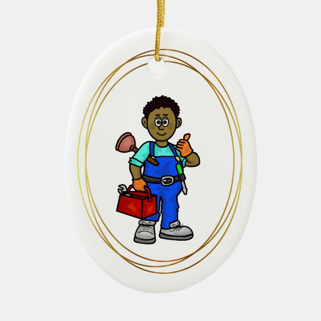 Ornamento navideño negro masculino (Frente)