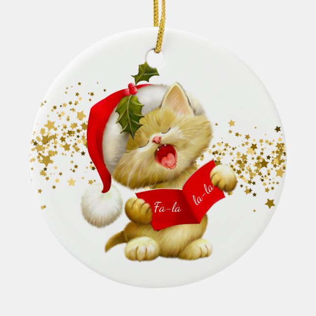 Ornamento navideño-Ornamento cerámico de Santa Kit (Frente)
