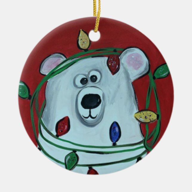 Ornamento navideño- oso polar maravilloso (Frente)