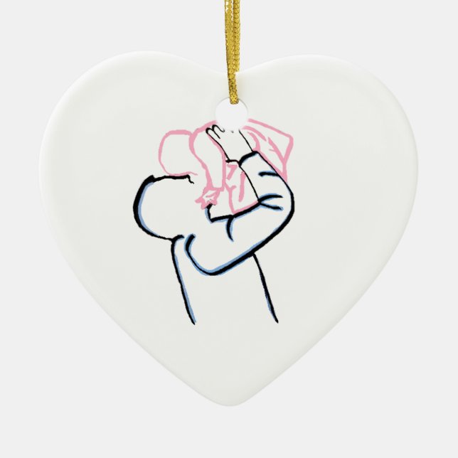 Ornamento navideño padre e hija (Frente)