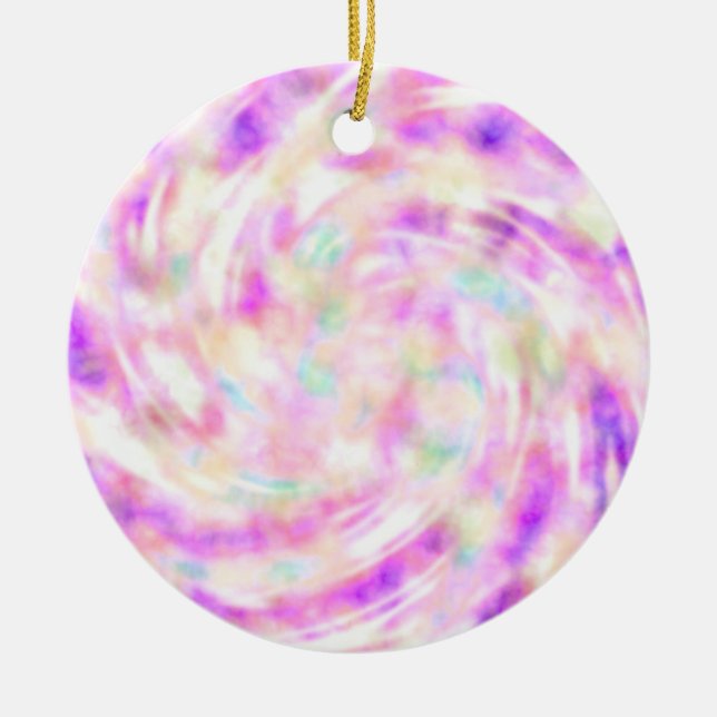 Ornamento navideño Pastel Tie Dye (Frente)