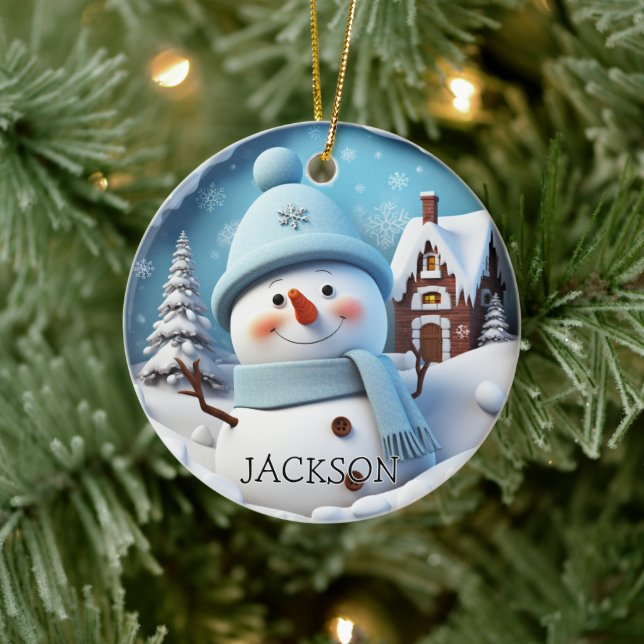 Ornamento navideño personalizado 3D Snowman (Árbol)