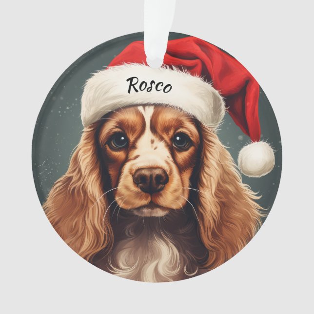 Ornamento navideño Personalizado Cocker Spaniel (Anverso)