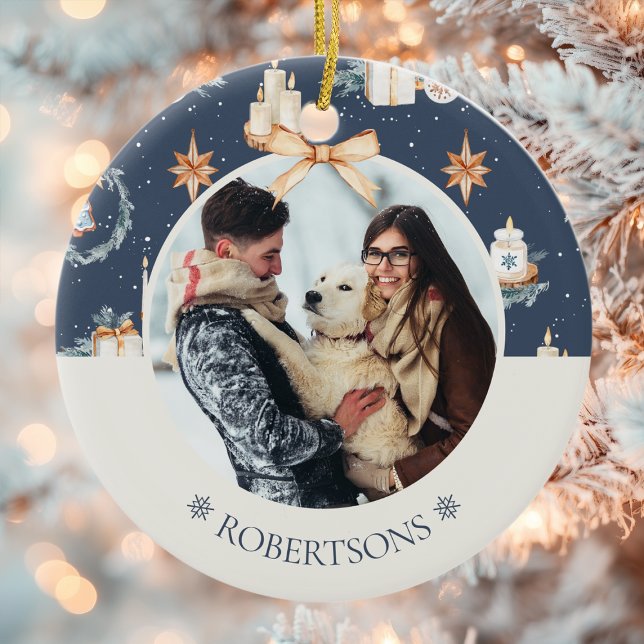 Ornamento navideño personalizado con foto familiar (Subido por el creador)
