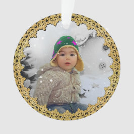 Ornamento navideño personalizado con fronteras de