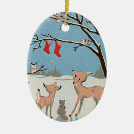 Ornamento navideño personalizado de animales fores