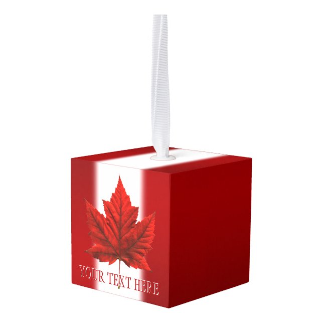 Ornamento navideño personalizado de Canadá (Reverso en perspectiva)