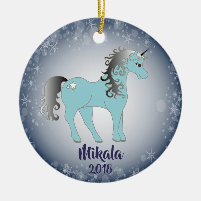 Ornamento navideño personalizado de copo de nieve  (Frente)