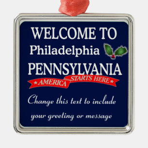 Ornamento navideño personalizado de Filadelfia PA