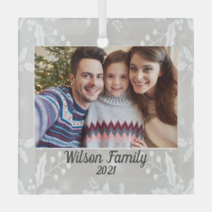Ornamento navideño personalizado de fotografía nav