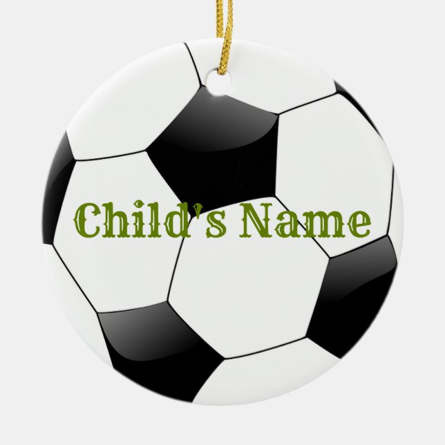 Ornamento navideño personalizado de fútbol HAMbyWG (Frente)