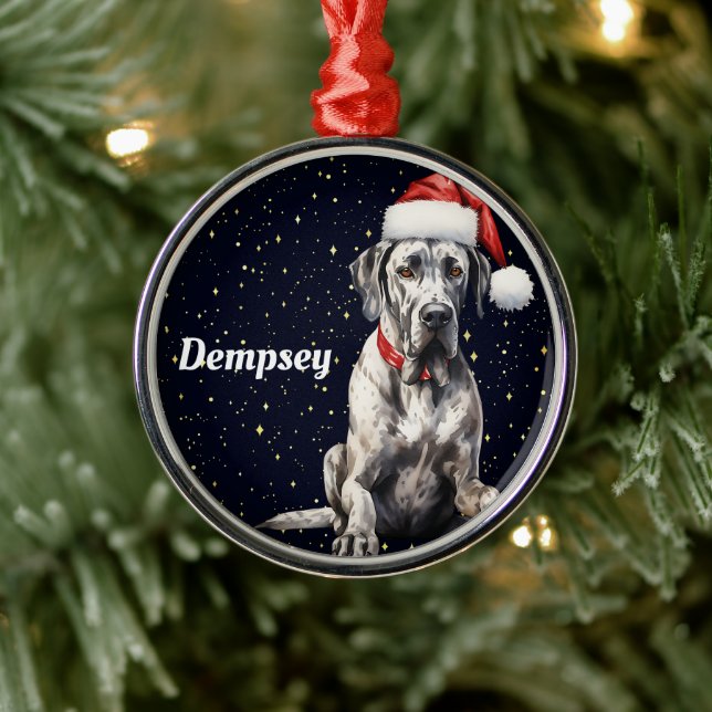 Ornamento navideño personalizado de Great Dane (Árbol)