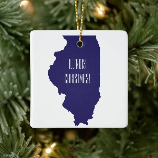 Ornamento navideño personalizado de Illinois (Árbol)