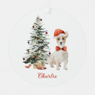 Ornamento navideño personalizado de Jack Russell