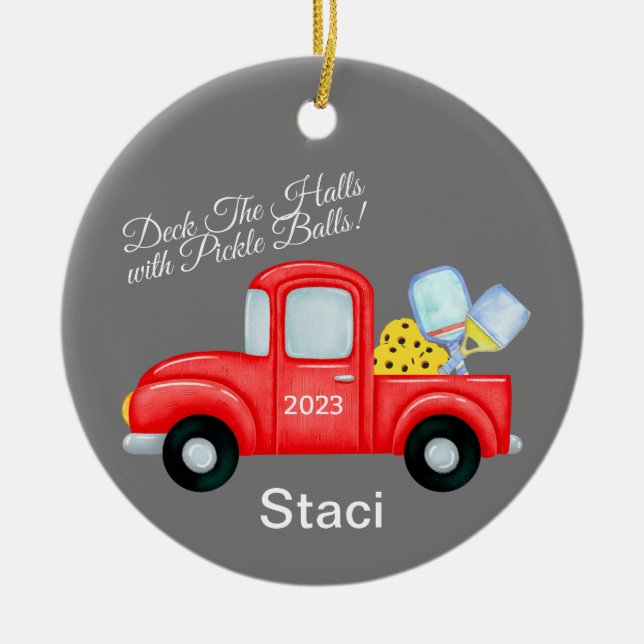 Ornamento navideño personalizado de la pelota de b (Frente)