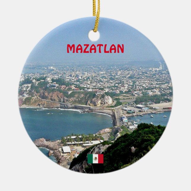 Ornamento navideño Personalizado de Mazatlan (Frente)