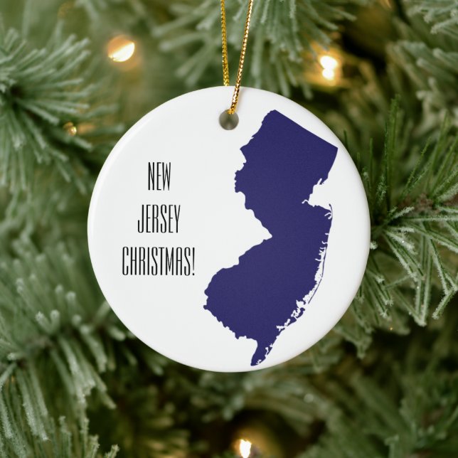 Ornamento navideño personalizado de Nueva Jersey (Árbol)