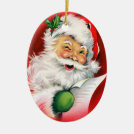 Ornamento navideño personalizado de Santa Winking