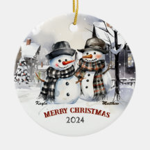 Ornamento navideño personalizado de Snowman