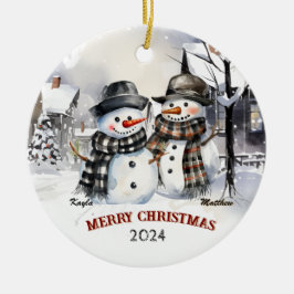 Ornamento navideño personalizado de Snowman