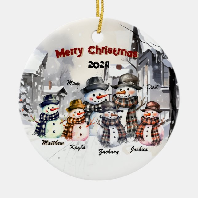 Ornamento navideño personalizado de Snowman (Frente)