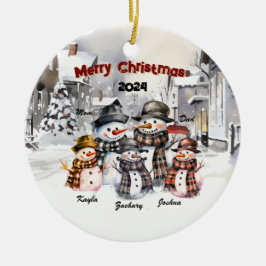 Ornamento navideño personalizado de Snowman