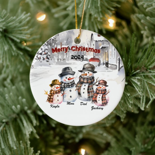 Ornamento navideño personalizado de Snowman (Árbol)