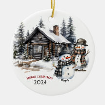 Ornamento navideño personalizado de Snowman