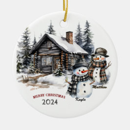 Ornamento navideño personalizado de Snowman