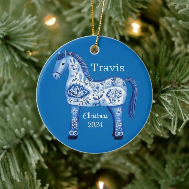 Ornamento navideño personalizado del caballo de Da (Árbol)