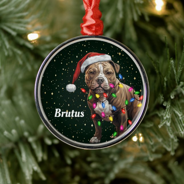 Ornamento navideño personalizado del perro de Staf (Árbol)