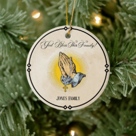 Ornamento navideño personalizado - "Dios bendiga a