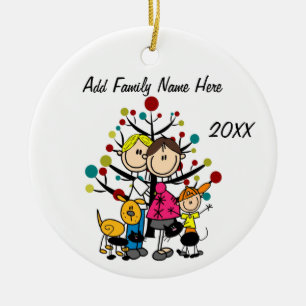 Ornamento navideño personalizado familiar