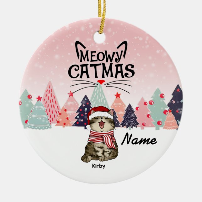 Ornamento navideño personalizado para gatos, Navid (Frente)