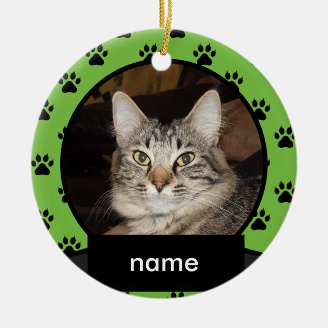 Ornamento navideño personalizado para su gato (Frente)
