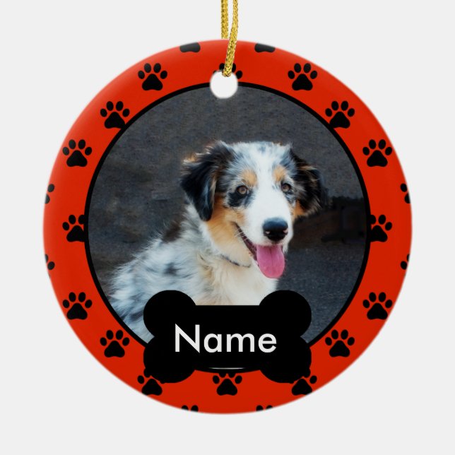 Ornamento navideño personalizado para tu perro (Frente)