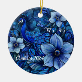 Ornamento navideño personalizado Peacock