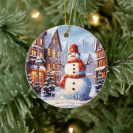 Ornamento navideño personalizado Snowman