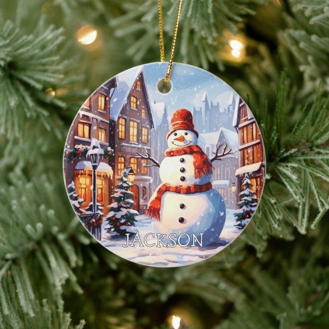 Ornamento navideño personalizado Snowman (Árbol)