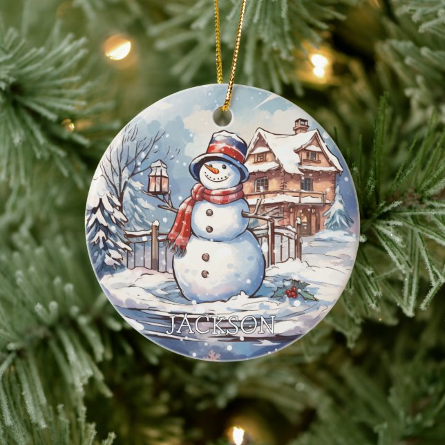 Ornamento navideño personalizado Snowman (Árbol)