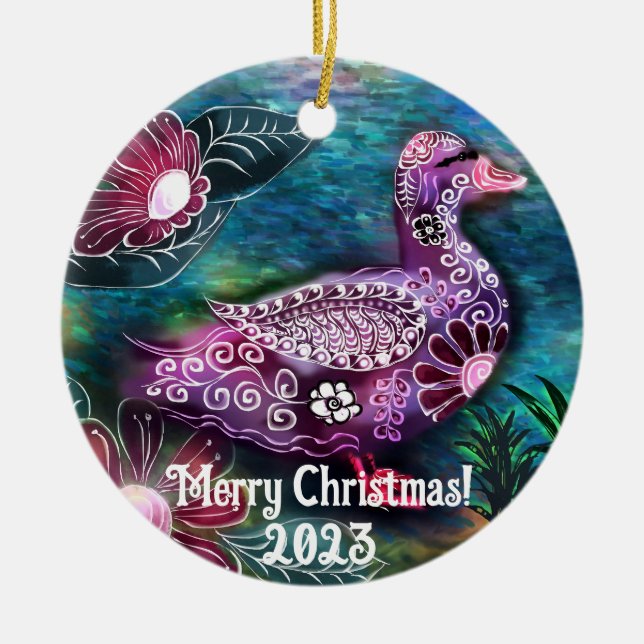 Ornamento navideño - Pintado caprichoso (Frente)