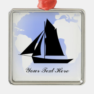 Ornamento navideño Premium de velero