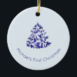 Ornamento navideño, primera Navidad, bebé primero<br><div class="desc">Este Ornamento de Navidad será perfecto para tu pequeño gran día! Los textos son editables.</div>