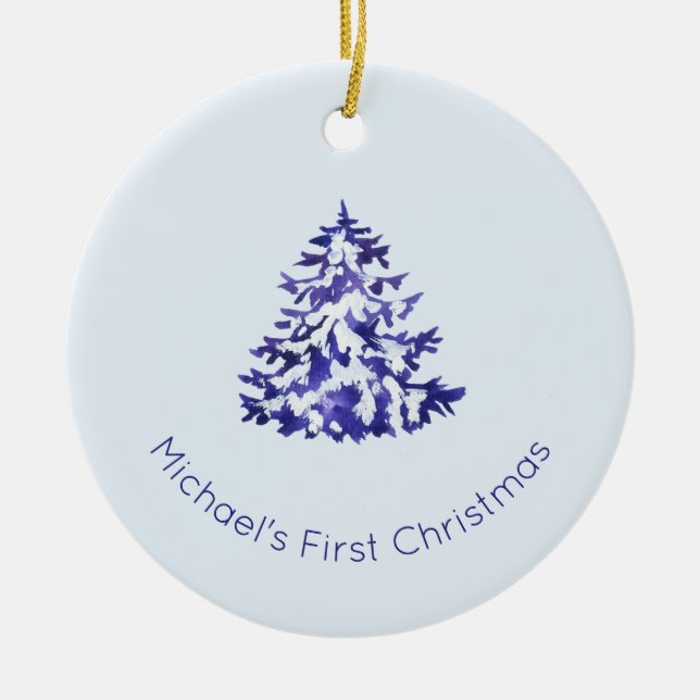 Ornamento navideño, primera Navidad, bebé primero (Frente)