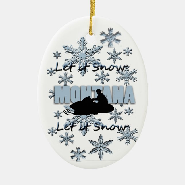 Ornamento navideño que deja que nieve Montana (Frente)